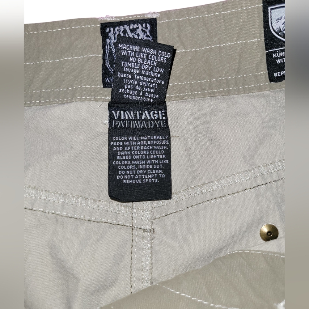 Kuhl Revolvr Pants 38x32 Olive Green Vintage Patina Dye Hiking Outdoor Excellent - Picture 7 of 9